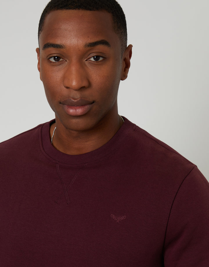 Burgundy Crew Neck Sweatshirt