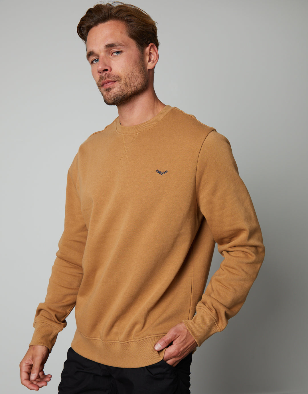 Camel Brown Crew Neck Sweatshirt
