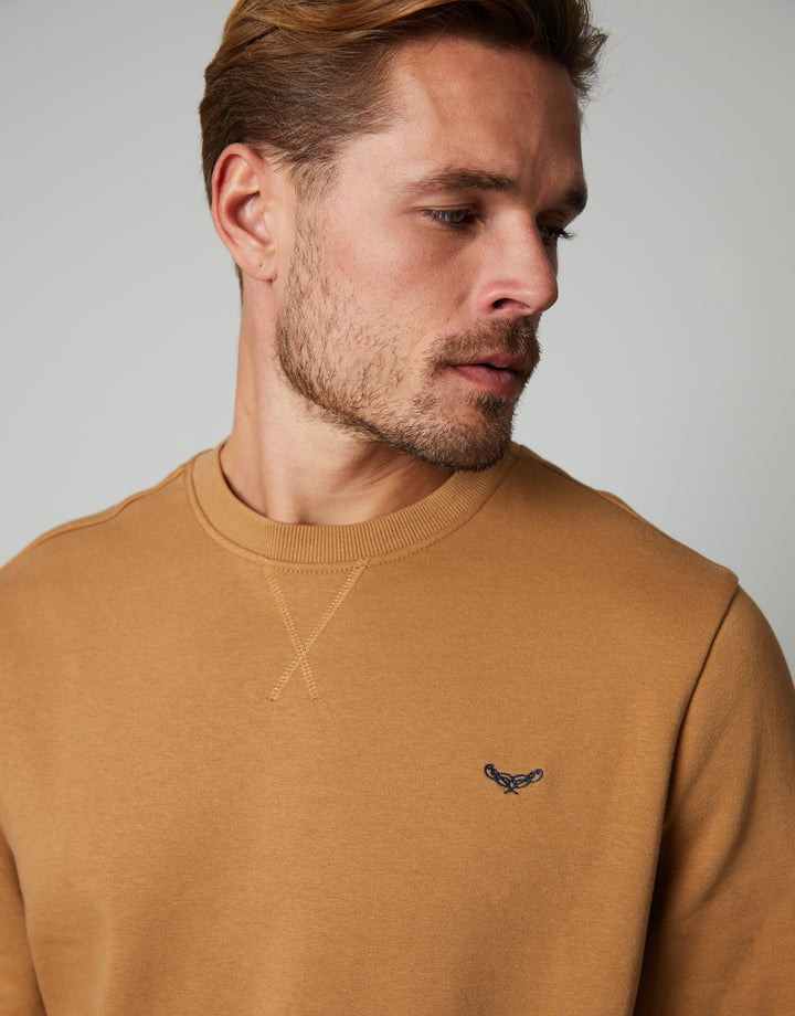 Camel Brown Crew Neck Sweatshirt