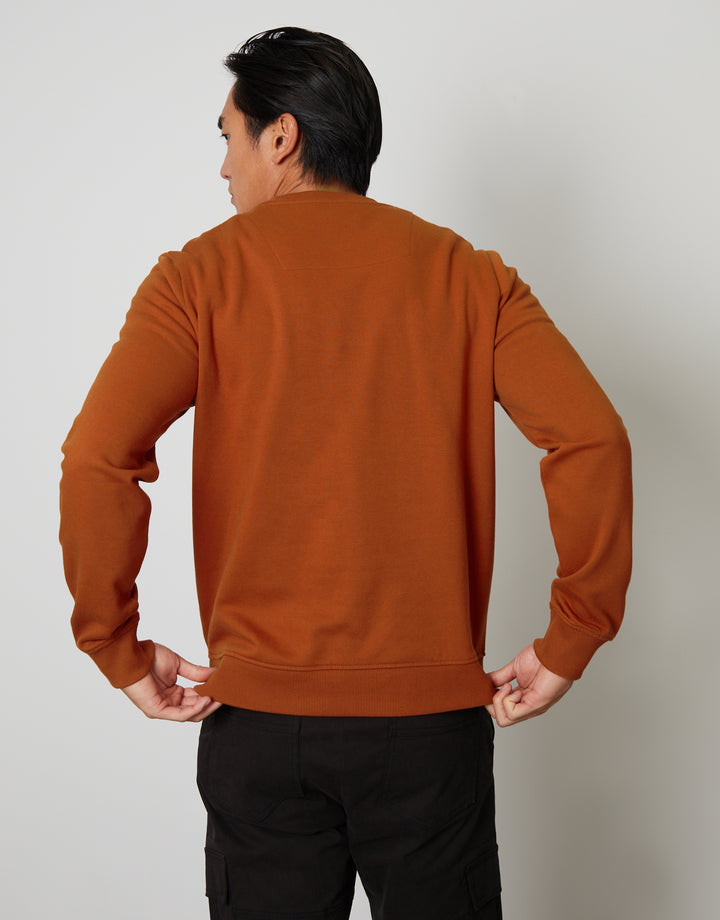 Orange Crew Neck Sweatshirt