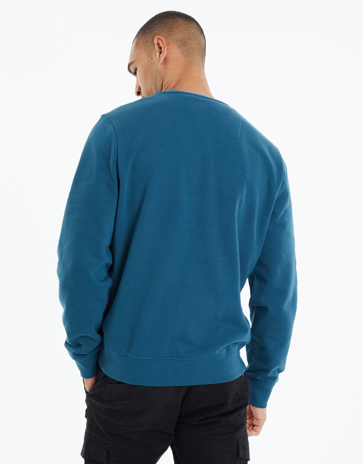 Ocean Blue Crew Neck Sweatshirt