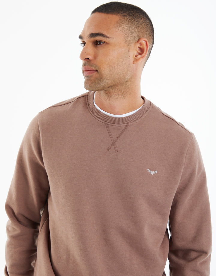 Deep Taupe Crew Neck Sweatshirt
