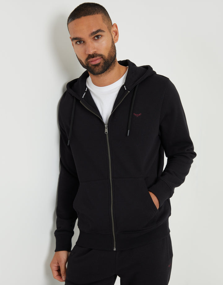 Black Zip-Through Hoodie
