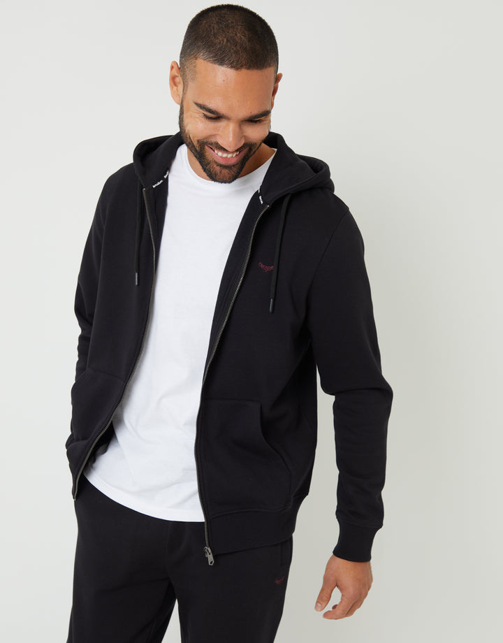 Black Zip-Through Hoodie