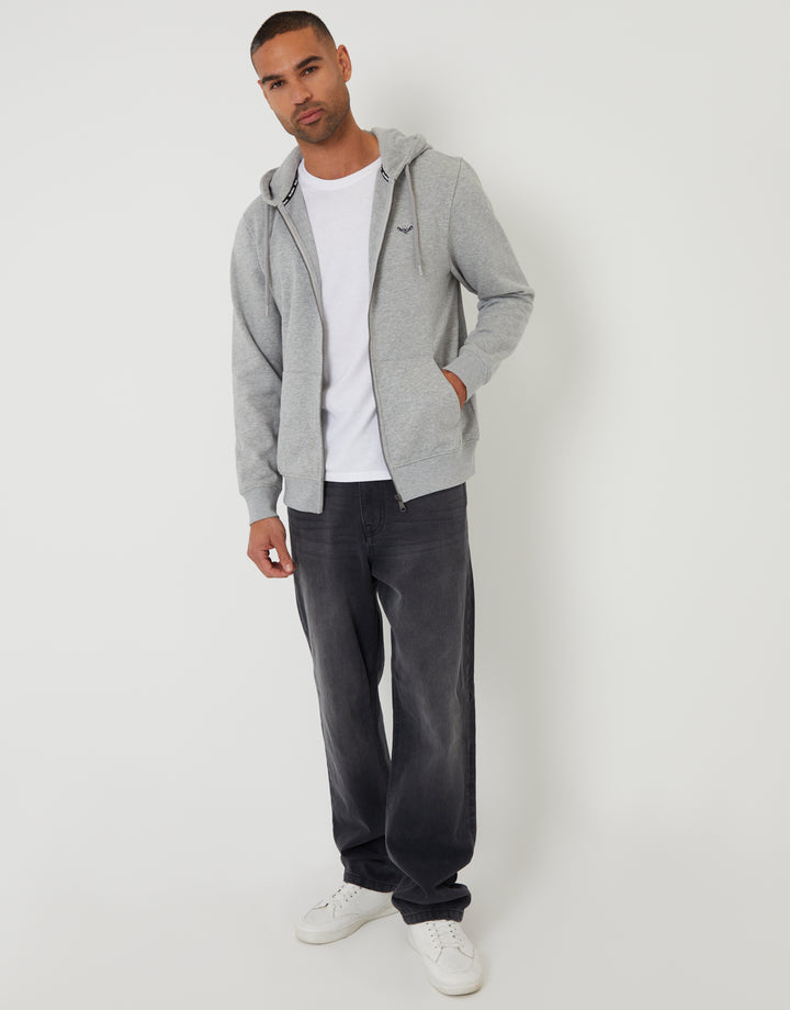 Grey Marl Zip-Through Hoodie