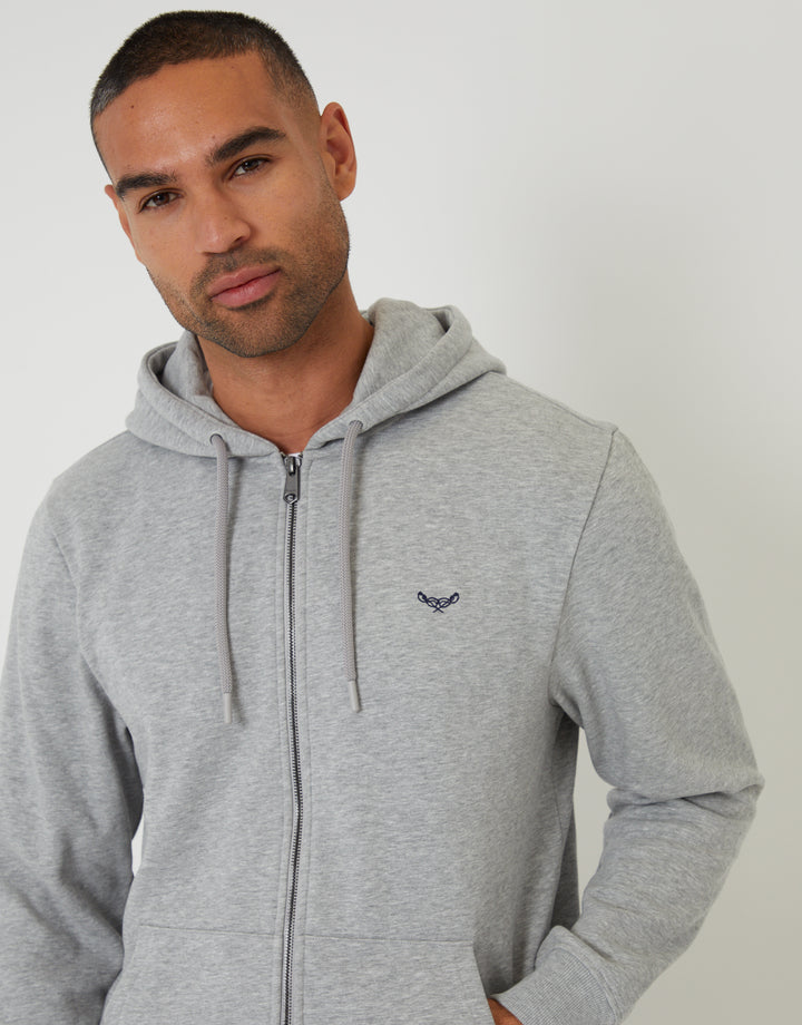 Grey Marl Zip-Through Hoodie