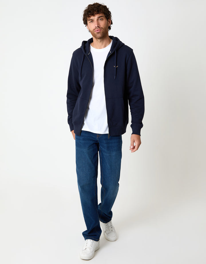Navy Zip-Through Hoodie