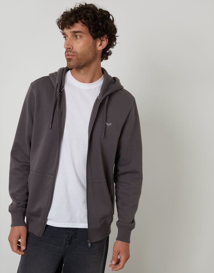 Slate Grey Zip-Through Hoodie