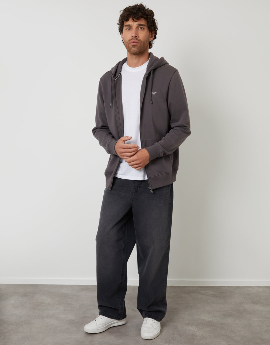 Slate Grey Zip-Through Hoodie