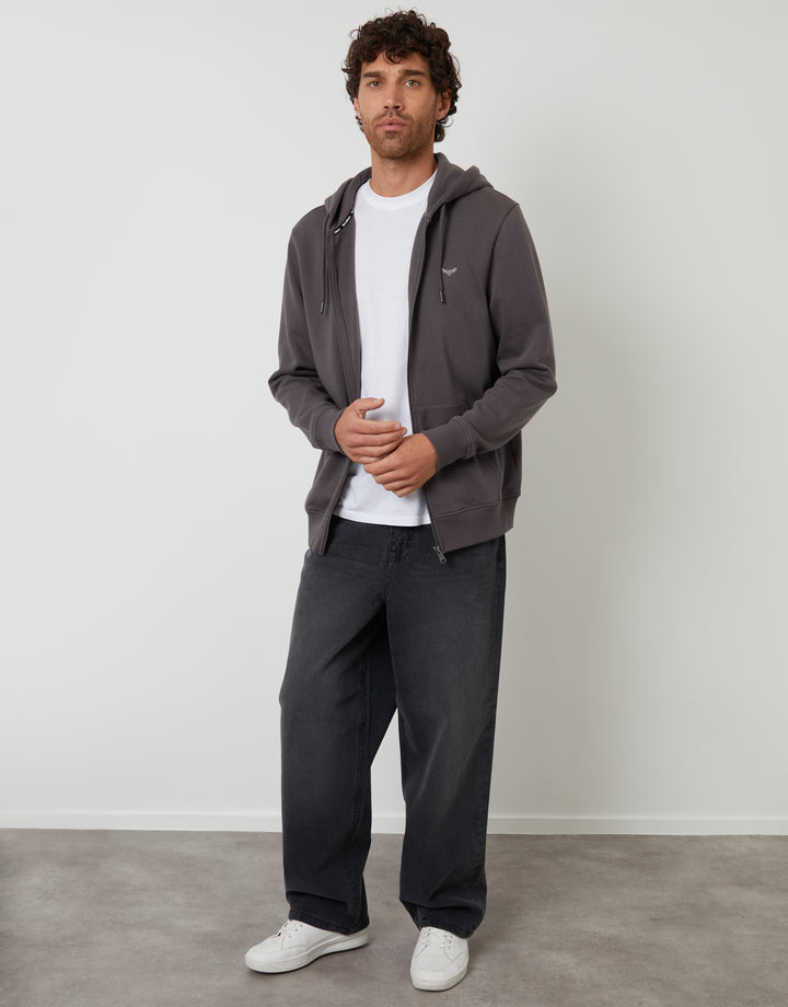 Slate Grey Zip-Through Hoodie