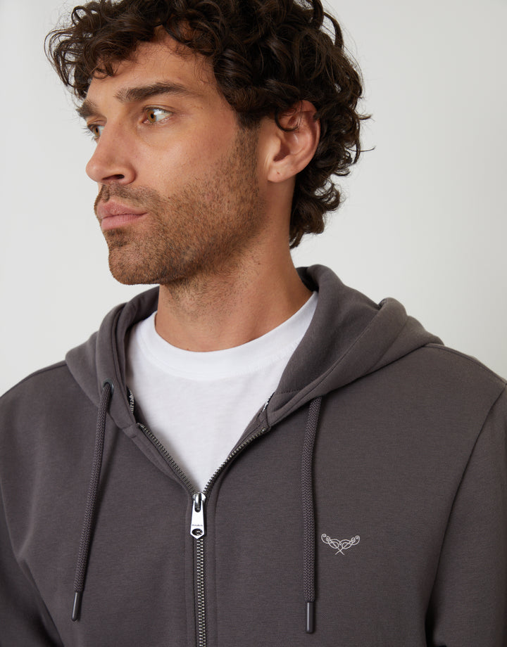 Slate Grey Zip-Through Hoodie