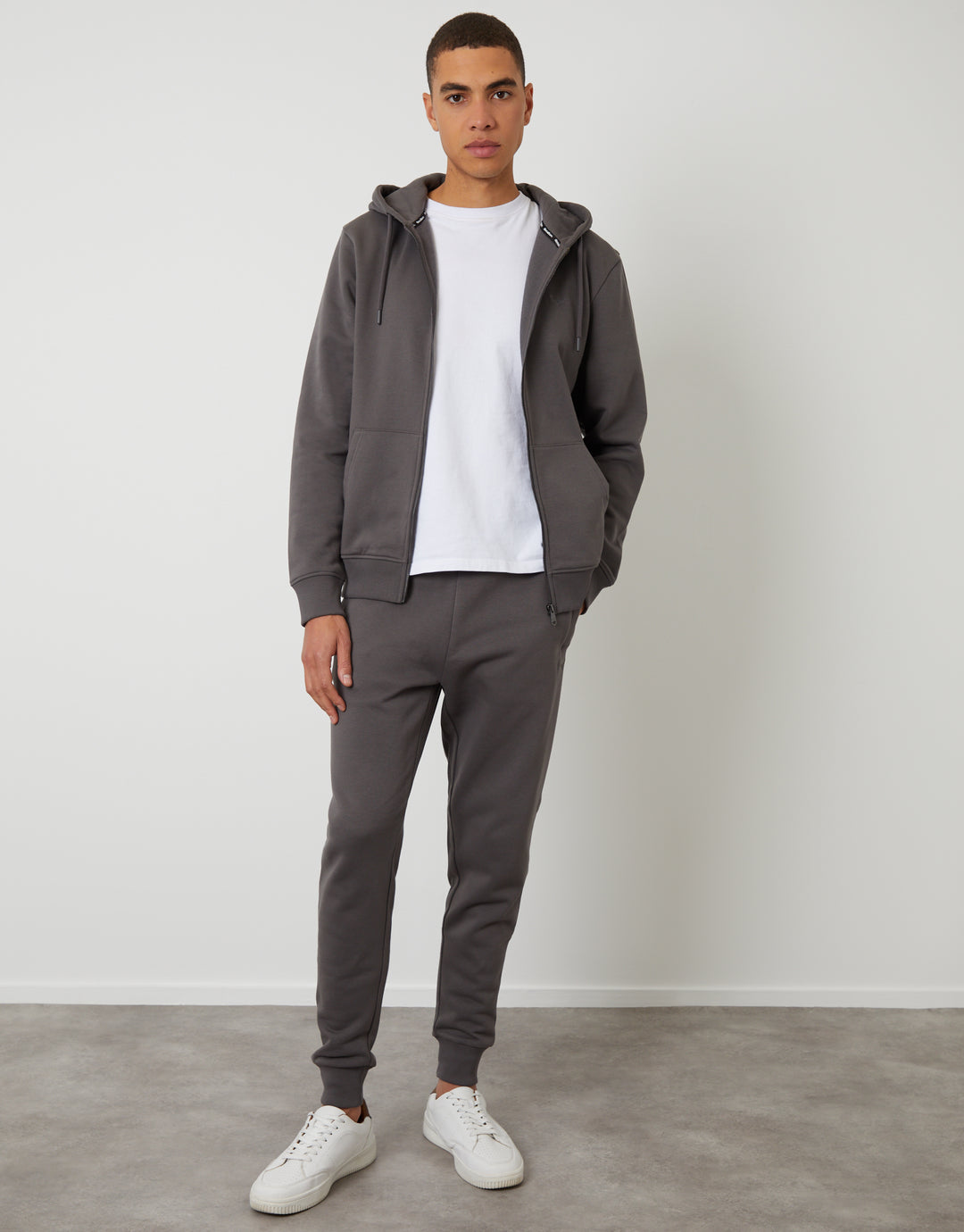 Dark Grey Zip-Through Hoodie
