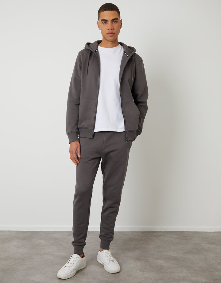 Dark Grey Zip-Through Hoodie