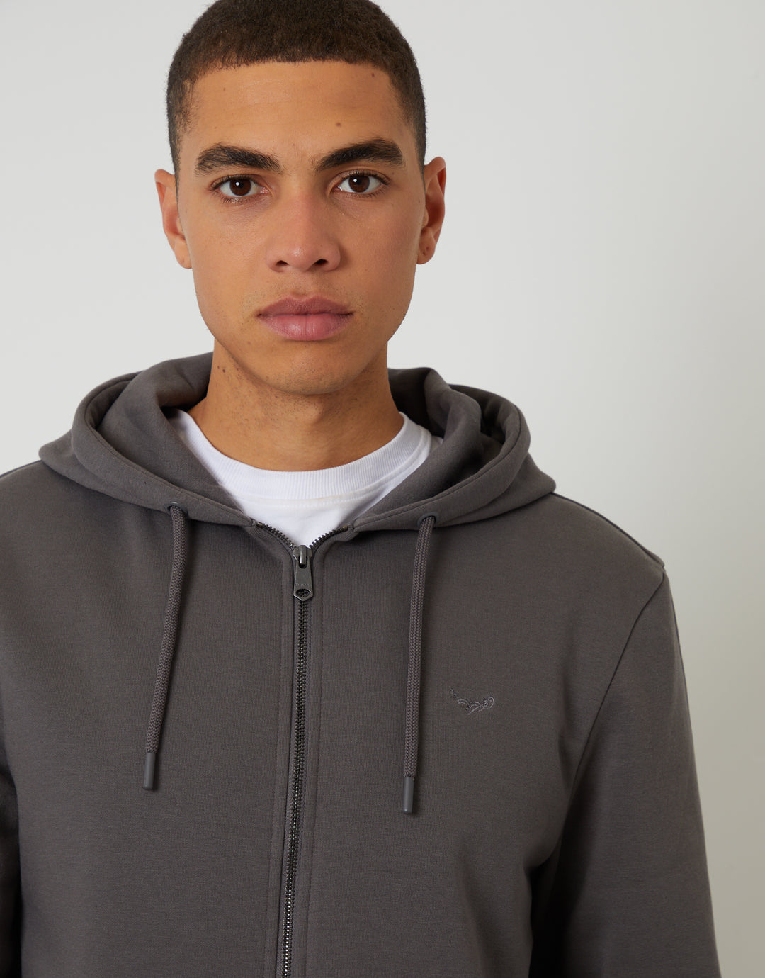 Dark Grey Zip-Through Hoodie