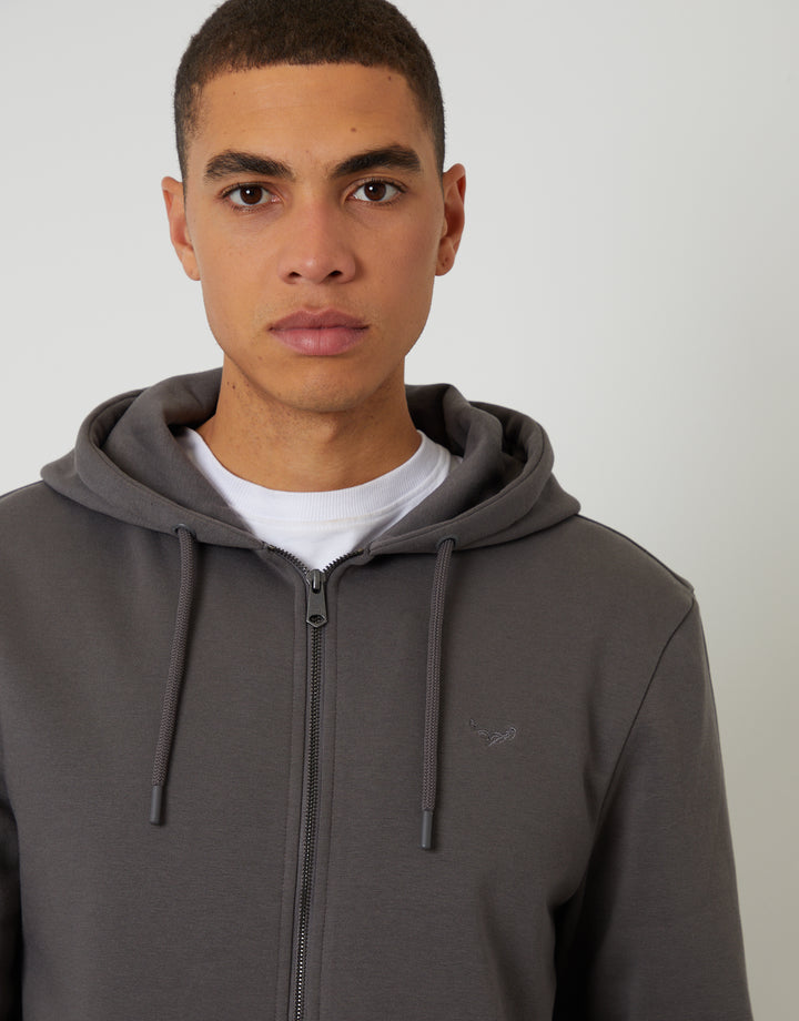 Dark Grey Zip-Through Hoodie
