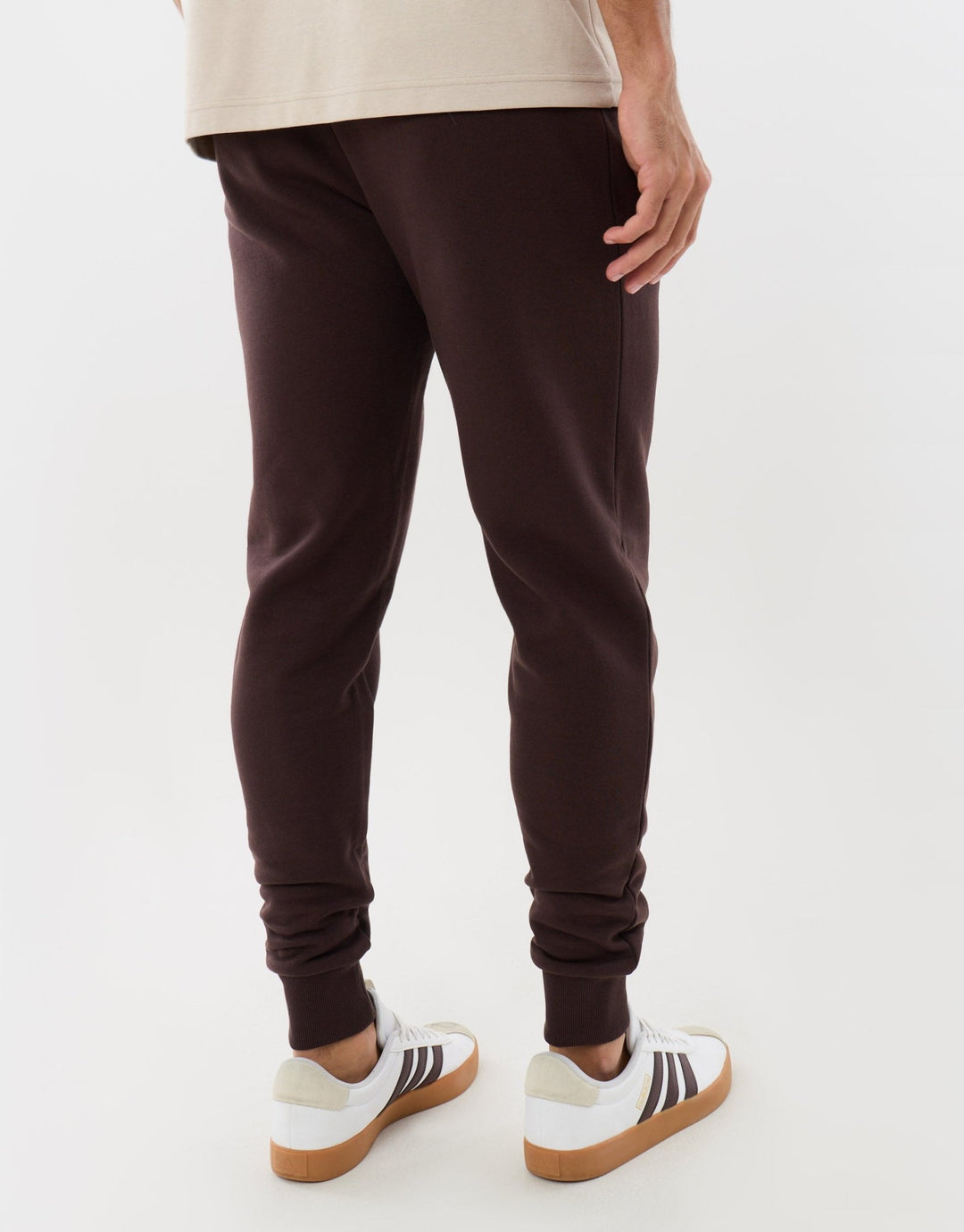 Regular Fit Cotton Rich Joggers in Chocolate Brown