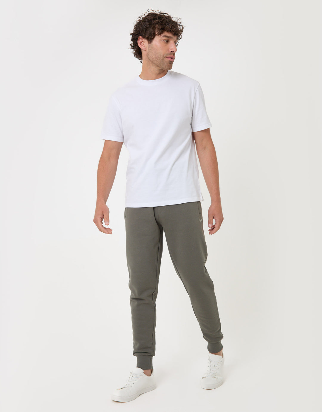 Threadbare Regular Fit Cotton Rich Joggers in Dark Sage - full boy