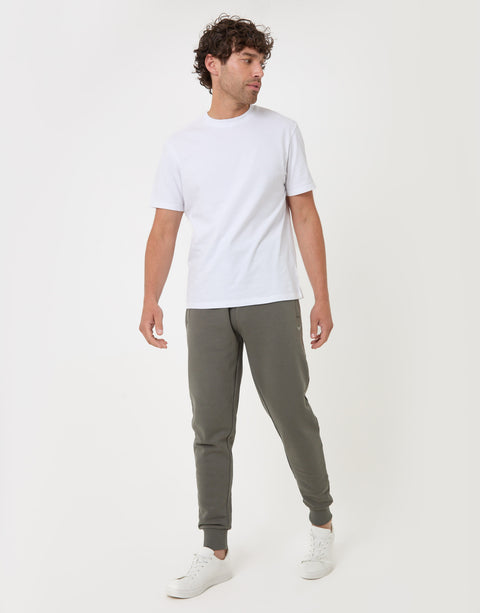 Threadbare Regular Fit Cotton Rich Joggers in Dark Sage - full boy