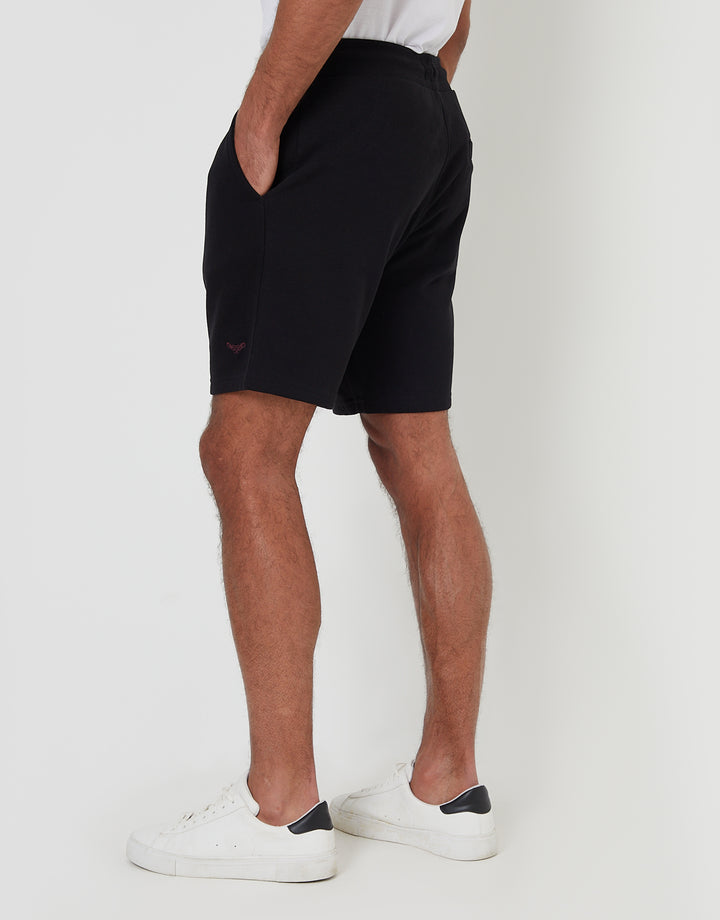 Threadbare Sweat Shorts in Black - back view