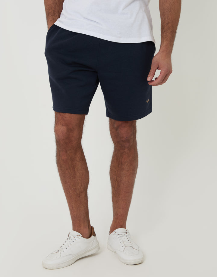 Threadbare Sweat Shorts in Navy - front view