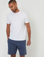 Threadbare Sweat Shorts in Denim Blue - full outfit view