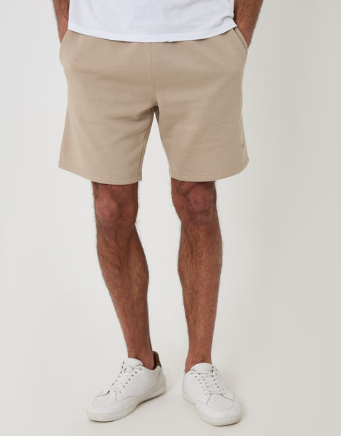 Threadbare Sweat Shorts in Stone - front view