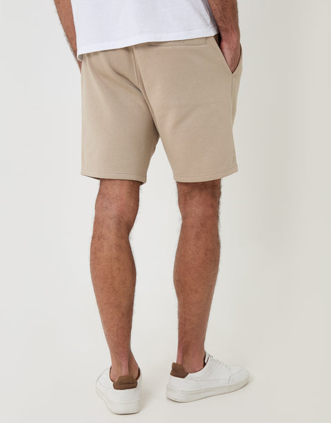 Threadbare Sweat Shorts in Stone - back view