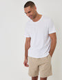 Threadbare Sweat Shorts in Stone - full body