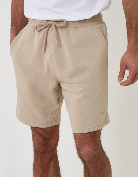 Threadbare Sweat Shorts in Stone - front view close up