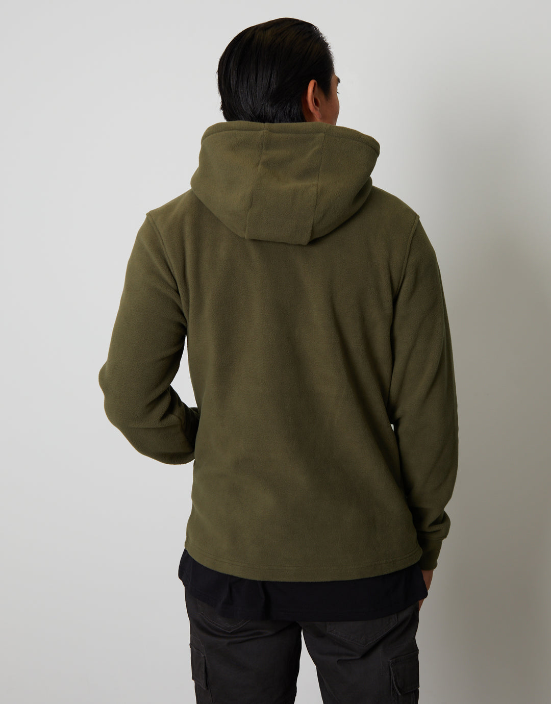 Khaki Green Fitness Fleece Zip-Through Hoodie