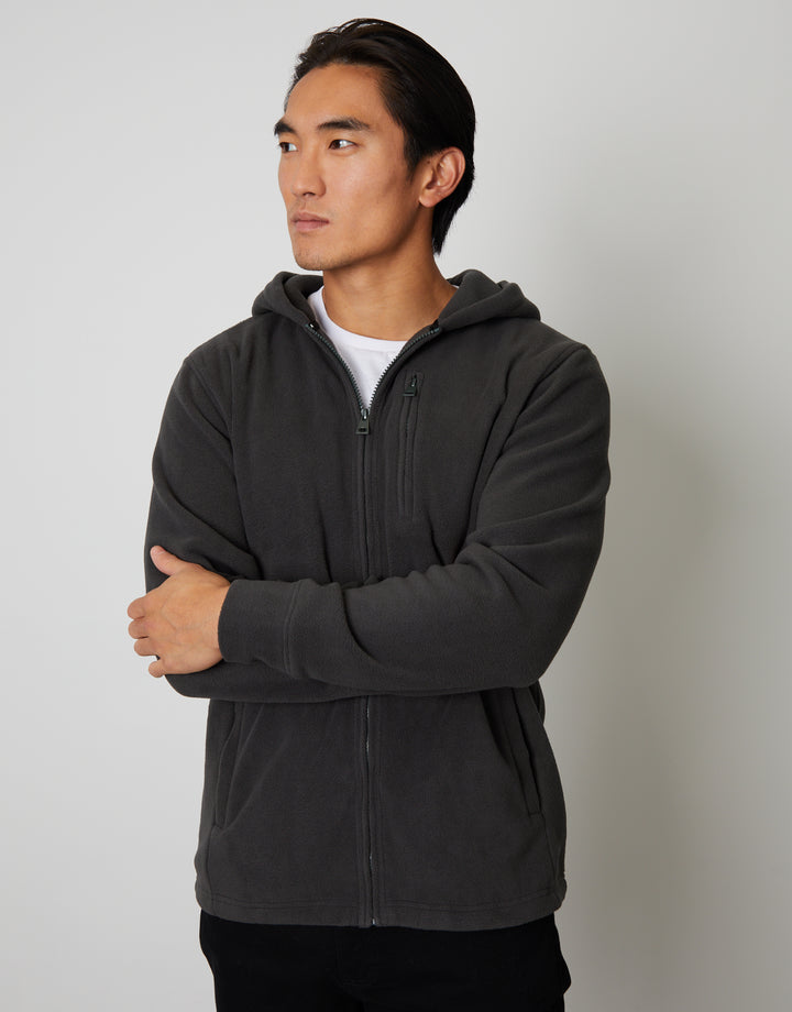 Slate Grey Fitness Fleece Zip-Through Hoodie