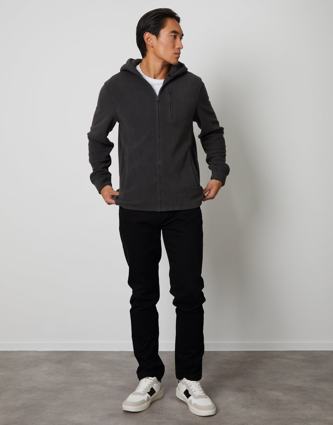 Slate Grey Fitness Fleece Zip-Through Hoodie
