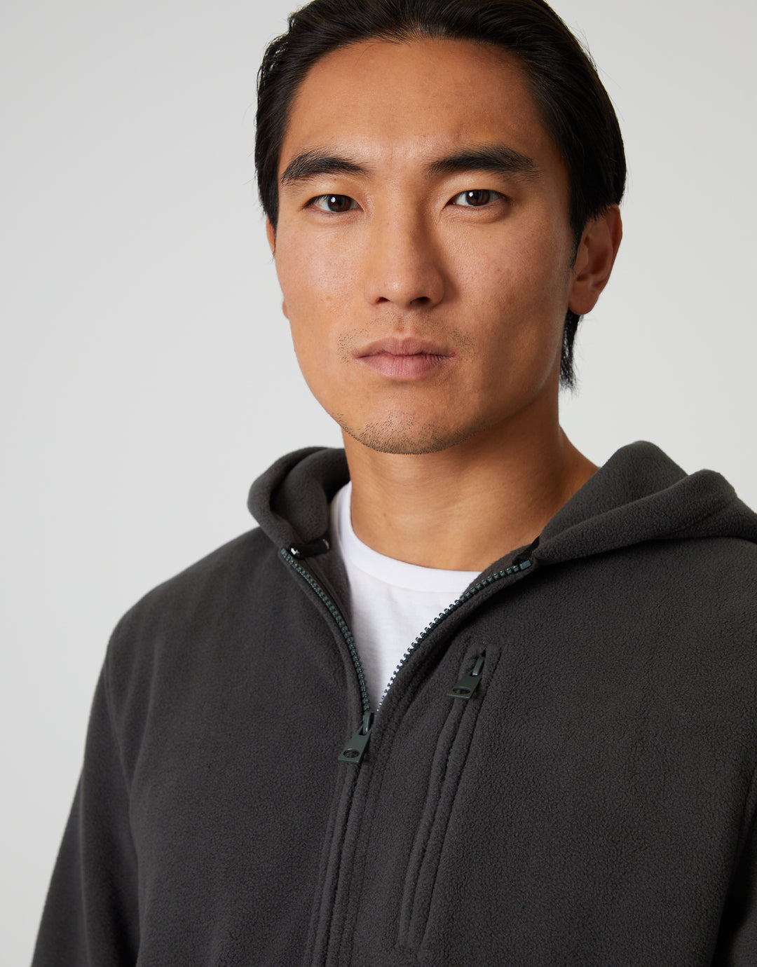 Slate Grey Fitness Fleece Zip-Through Hoodie