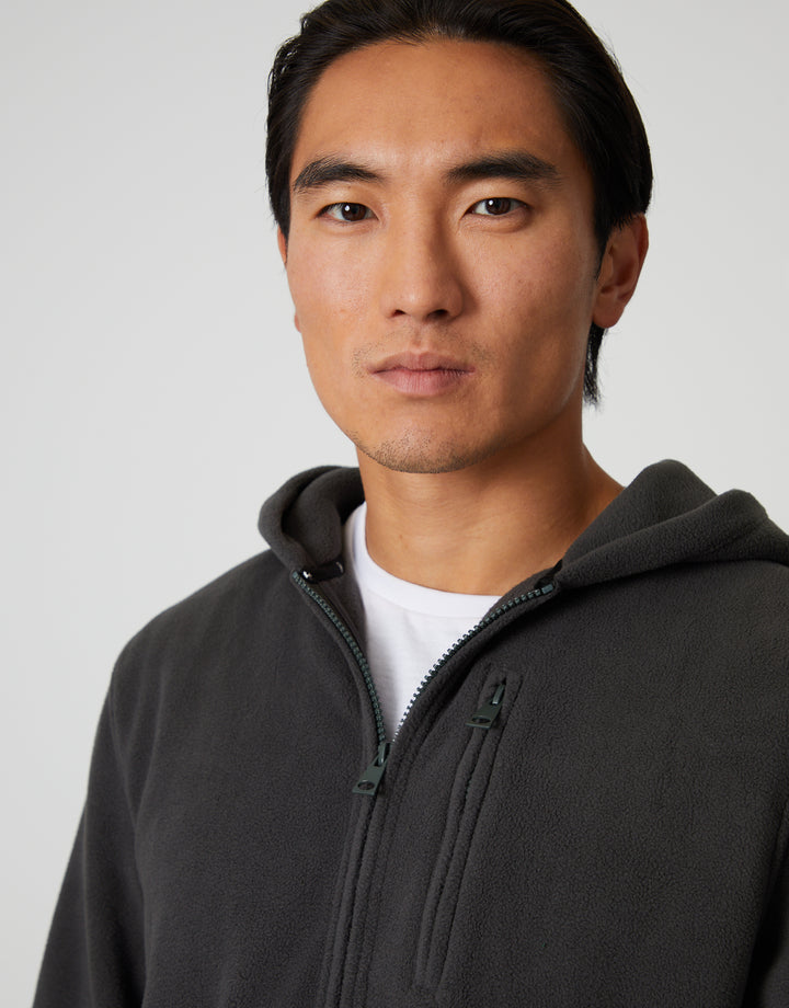 Slate Grey Fitness Fleece Zip-Through Hoodie