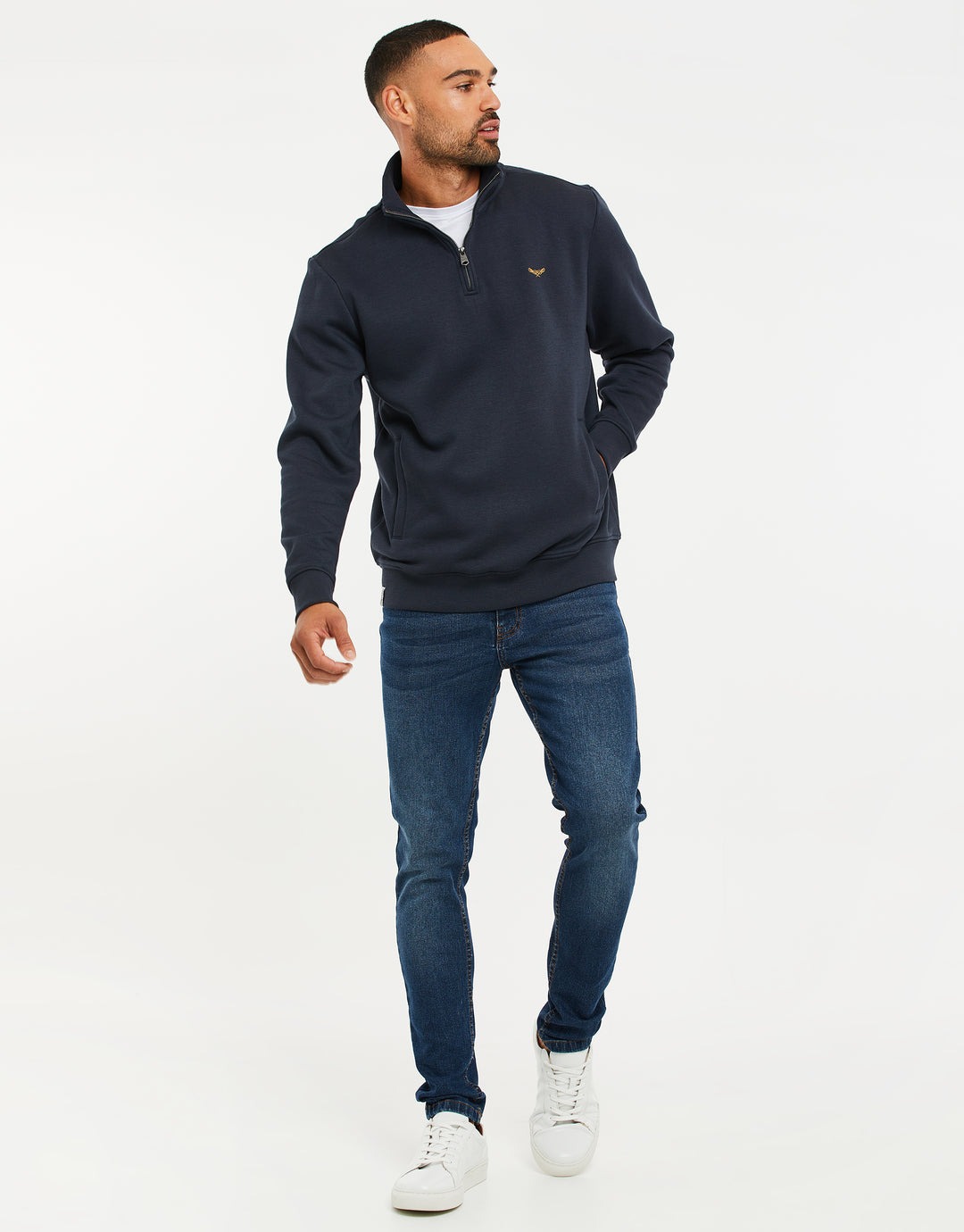 Navy Quarter Zip Sweatshirt