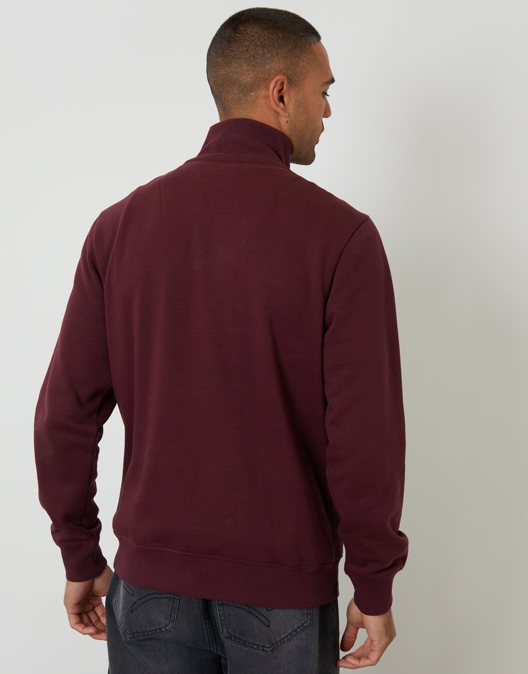 Burgundy Quarter Zip Sweatshirt