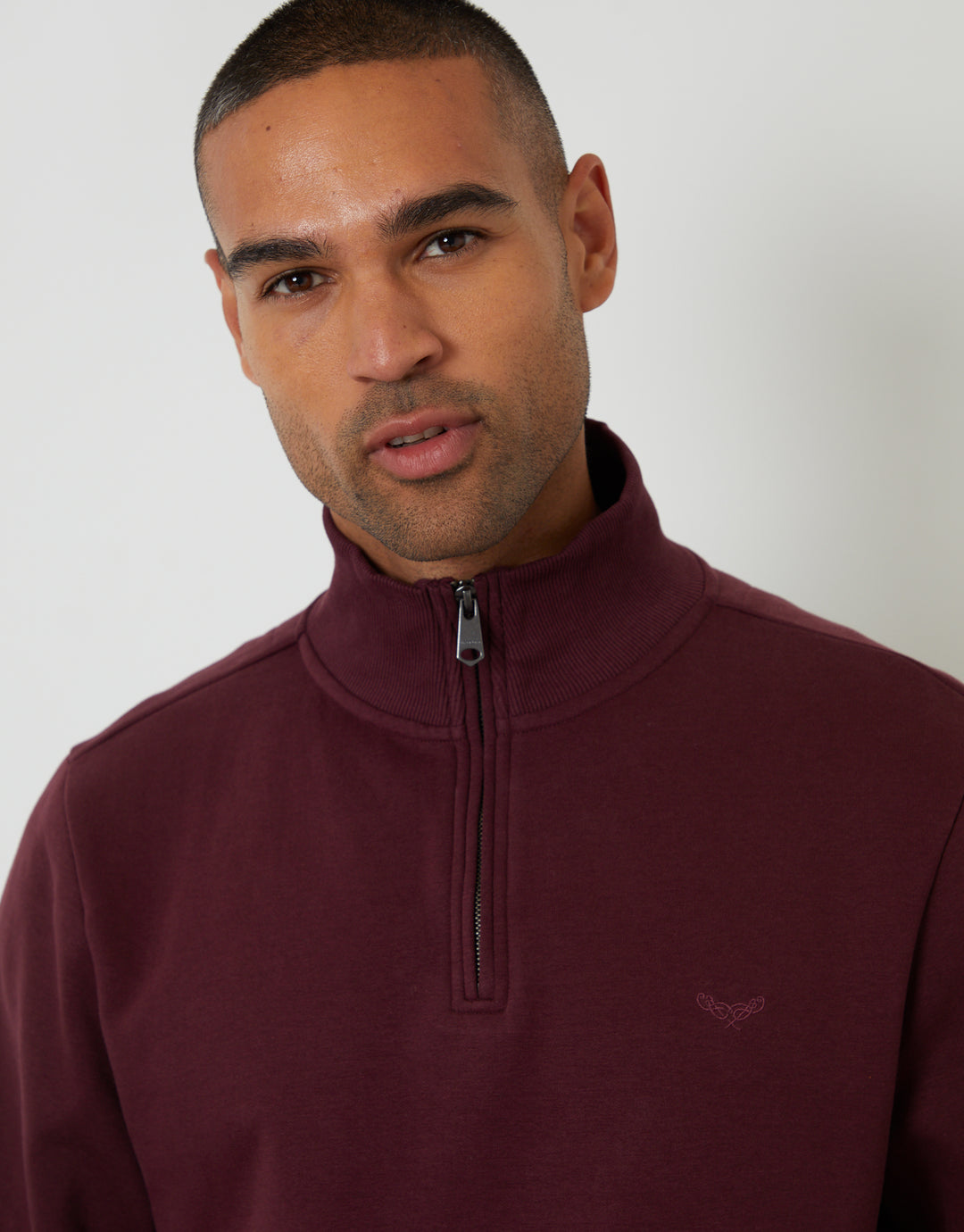 Burgundy Quarter Zip Sweatshirt