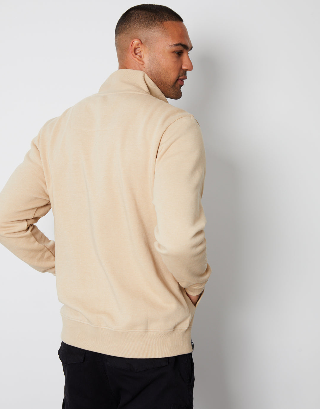 Ecru Quarter Zip Sweatshirt