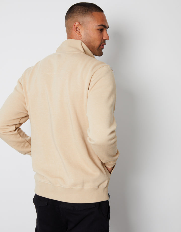 Ecru Quarter Zip Sweatshirt