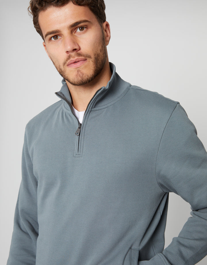 Blue Quarter Zip Sweatshirt