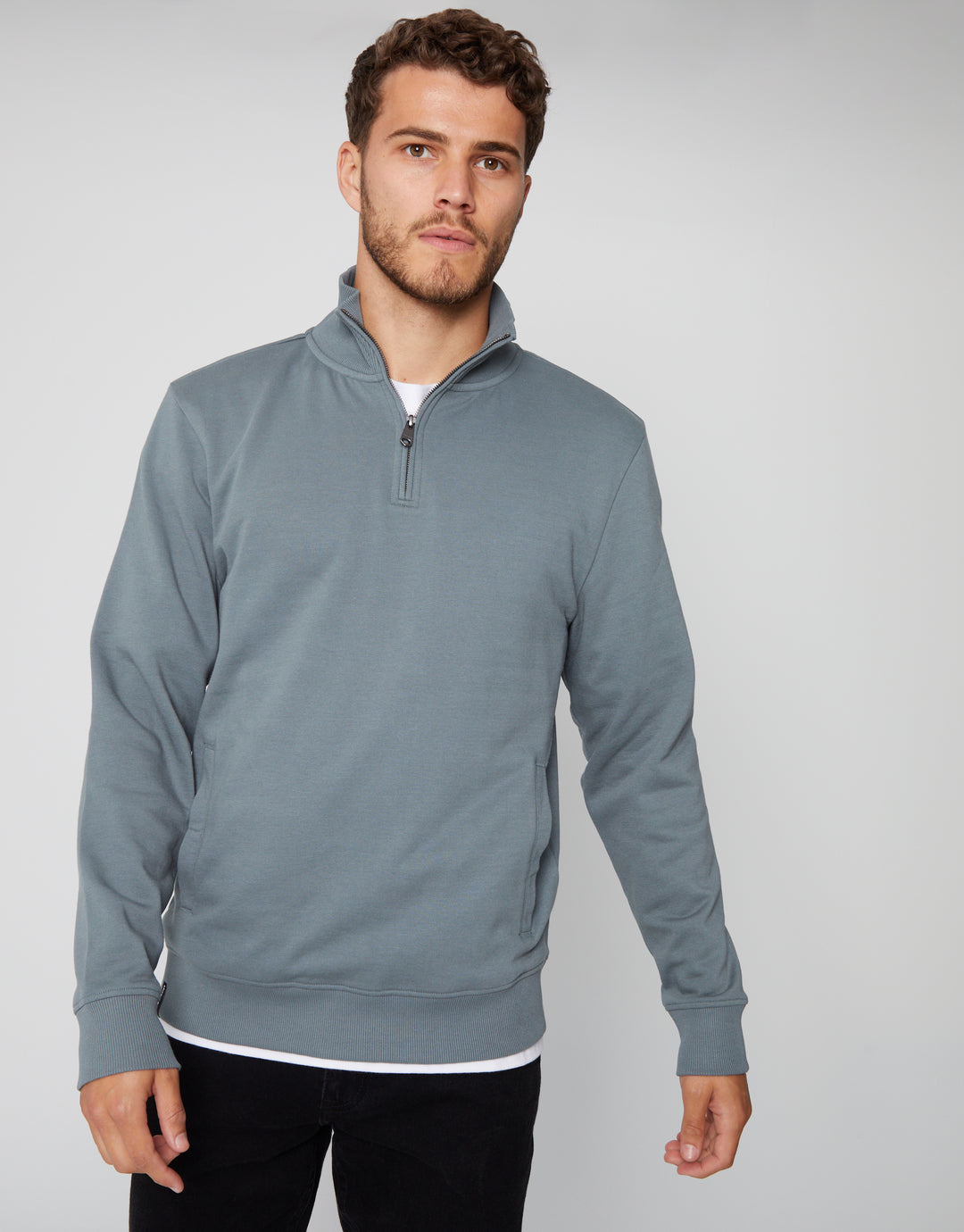 Blue Quarter Zip Sweatshirt
