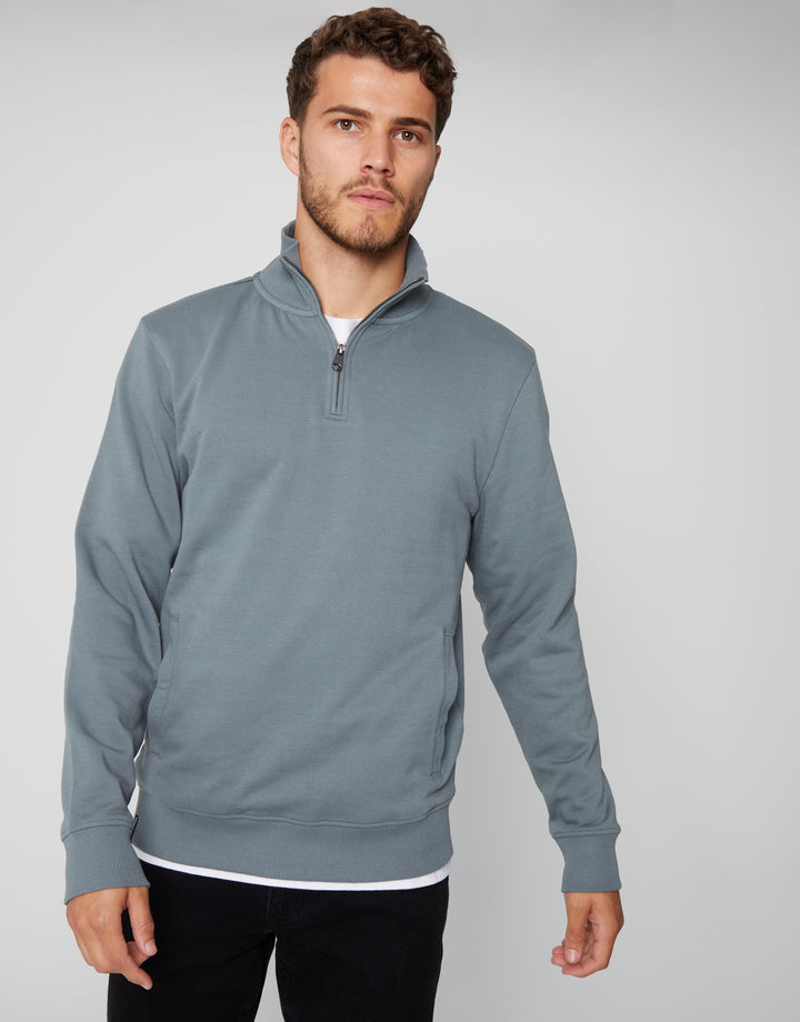 Blue Quarter Zip Sweatshirt