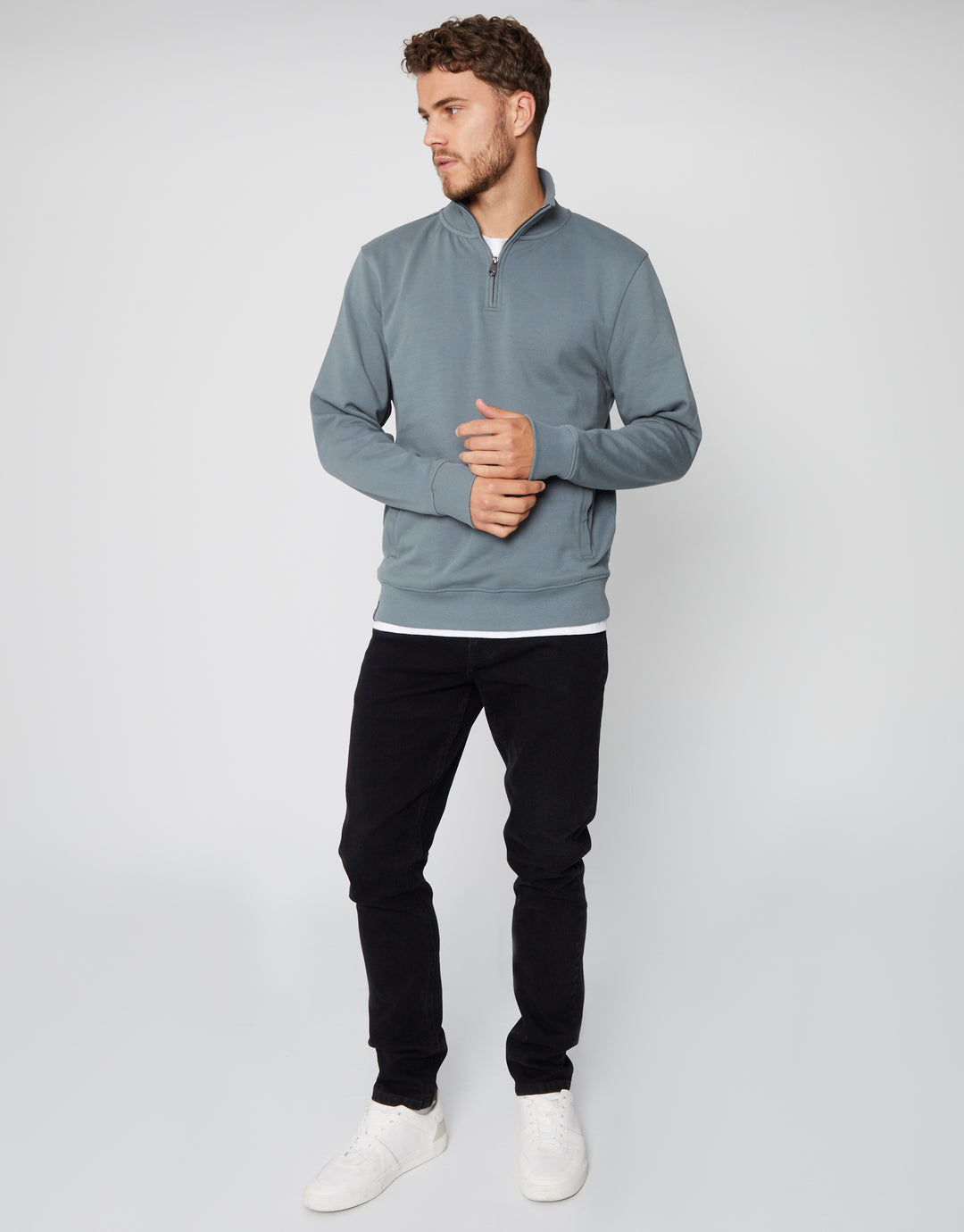 Blue Quarter Zip Sweatshirt