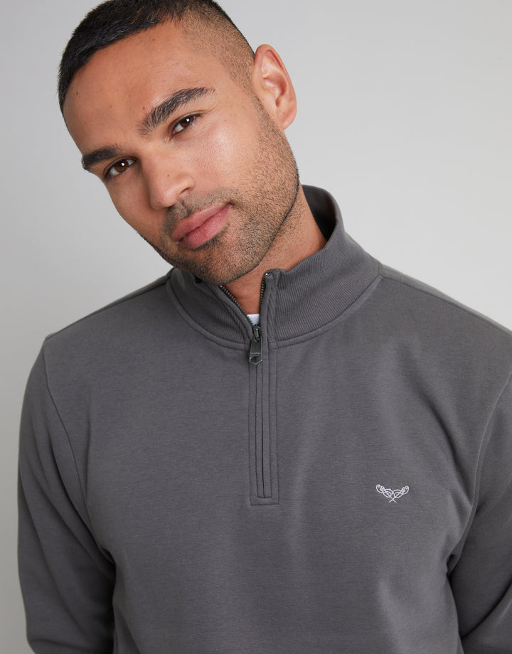 Slate Grey Quarter Zip Sweatshirt