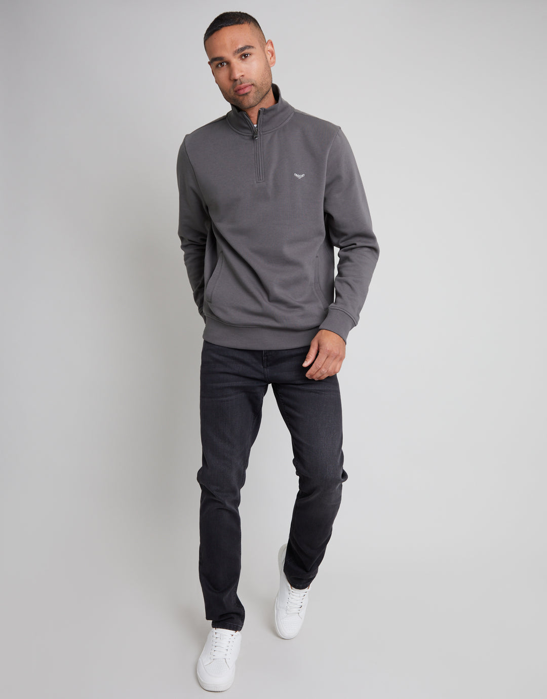Slate Grey Quarter Zip Sweatshirt
