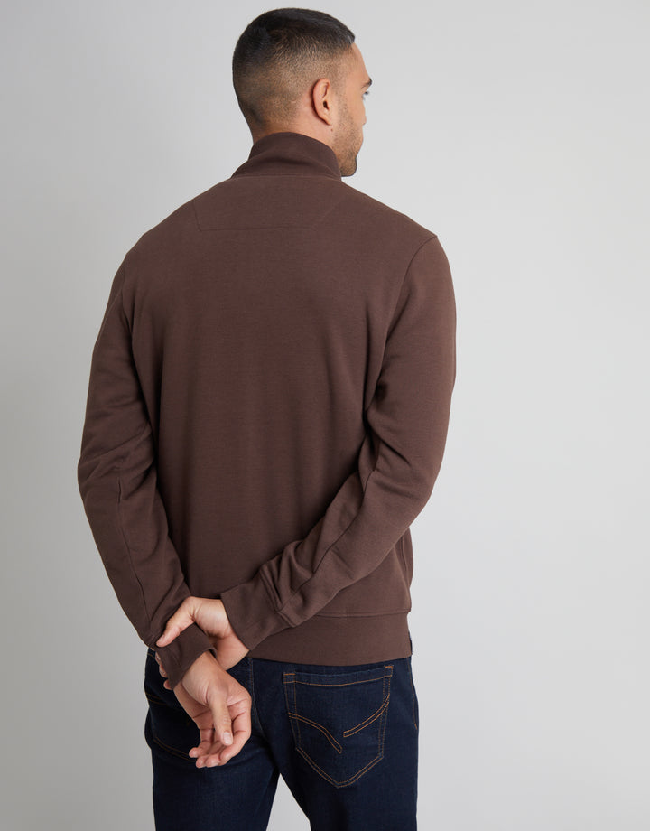 Chocolate Brown Quarter Zip Sweatshirt