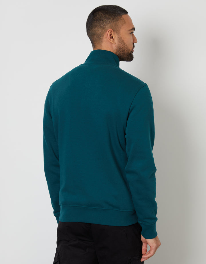Dark Teal Green Quarter Zip Sweatshirt