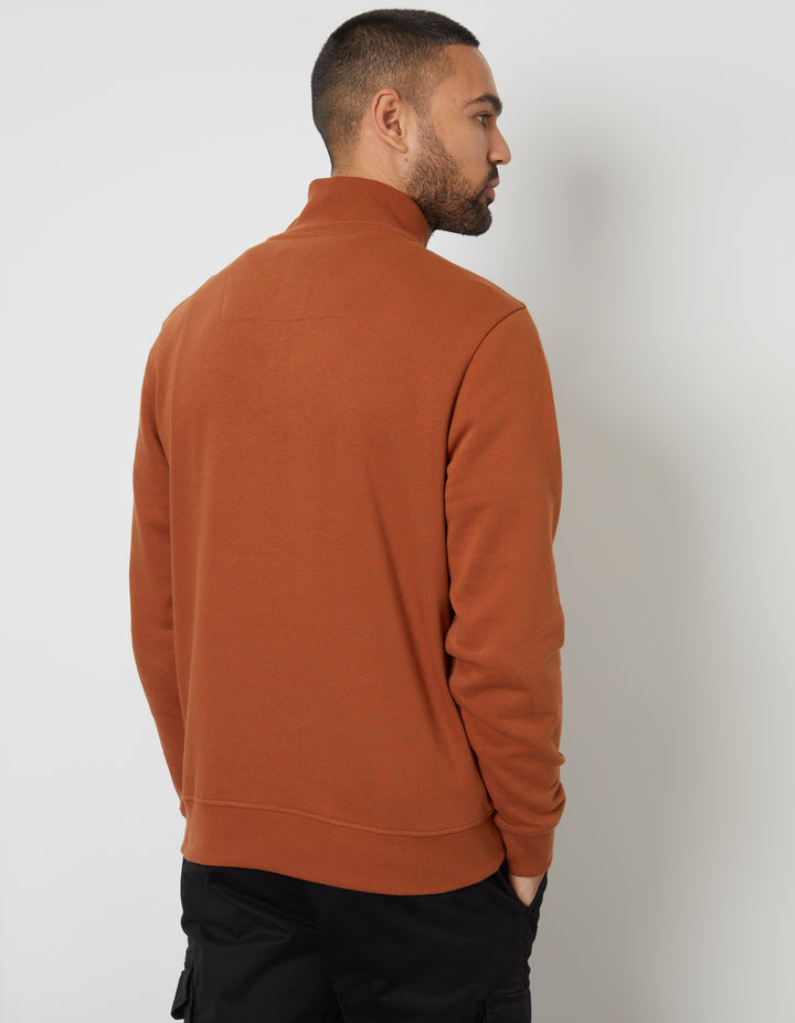 Rust Orange Quarter Zip Sweatshirt