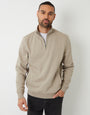 Oatmeal Marl Quarter Zip Sweatshirt