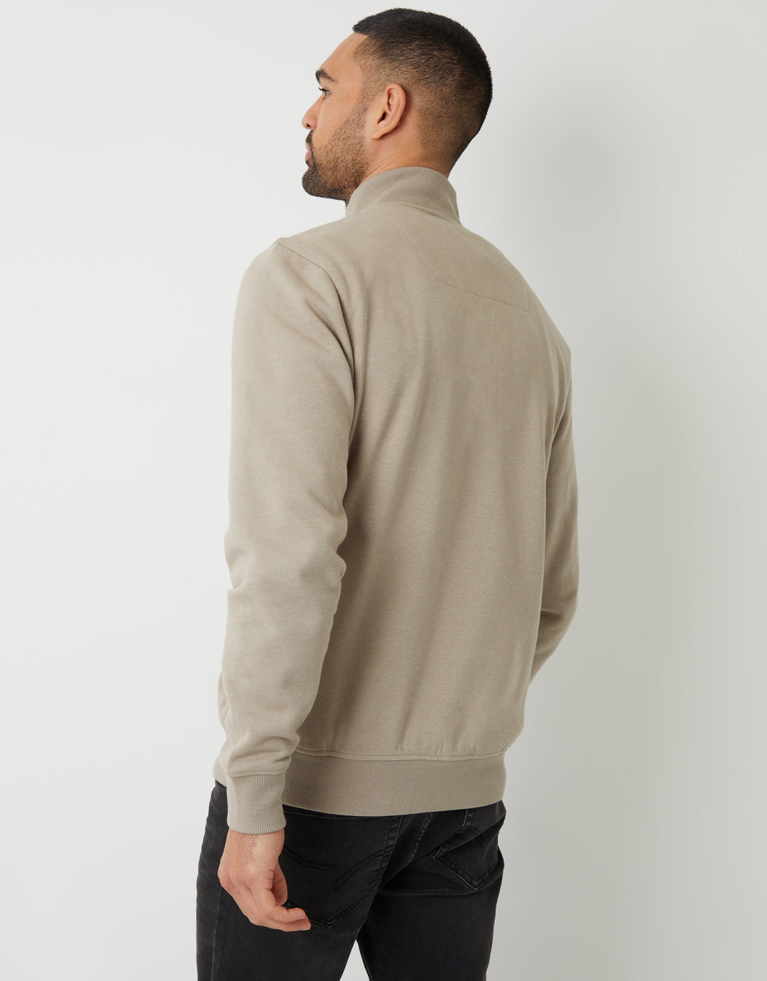 Oatmeal Marl Quarter Zip Sweatshirt
